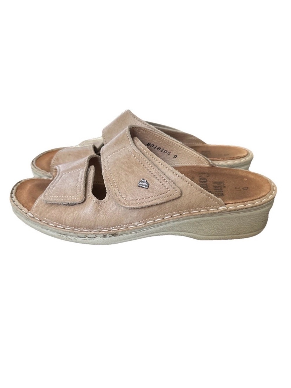 Finn Comfort Women's Jamaika Sandals US Size 6 Beige Sand Leather Slide Shoes